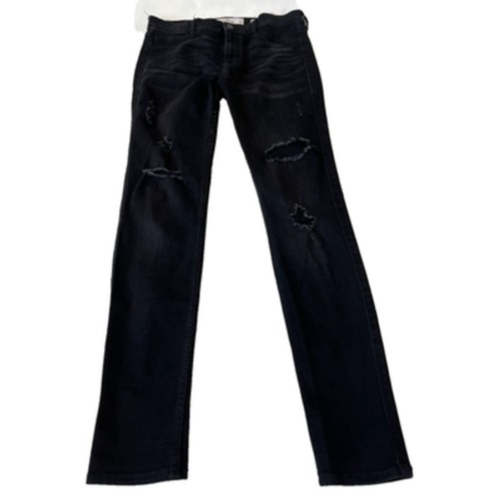 Hollister Women's High Rise Super Skinny Jeans Size 28/30 Black Stretch